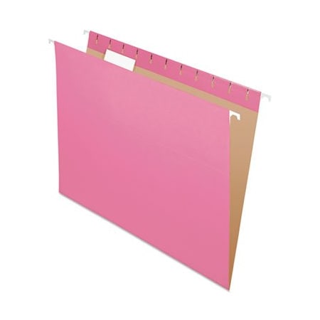 Tops Business Forms Pendaflex, COLORED HANGING FOLDERS, LETTER SIZE, 1/5-CUT TAB, PINK, 25PK 81609